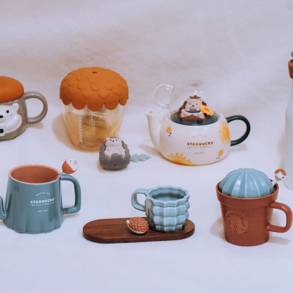 Starbucks Acorn Glass Mug with Hedgehog Tea Strainer - Picture 7 of 7